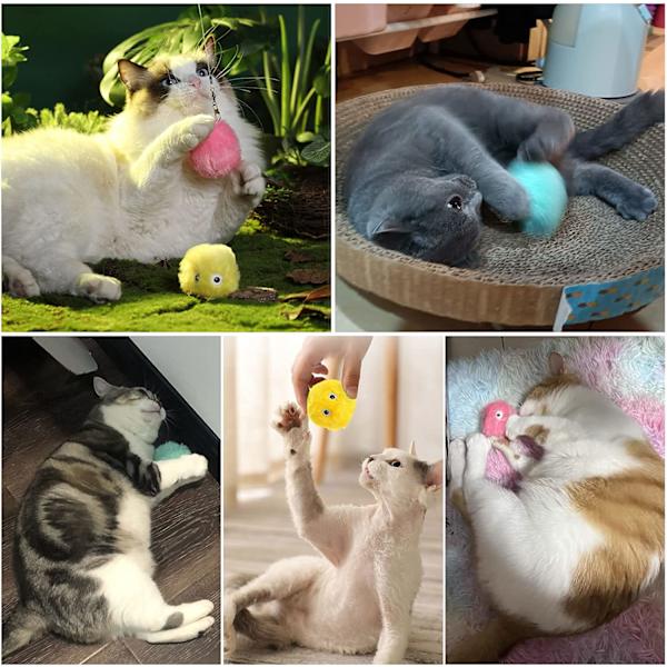 Fågelformad katt leksak boll med kattmynta, realistisk interaktiv katt leksak med fågelsång, för bitning, avledning, tuggning (gul)