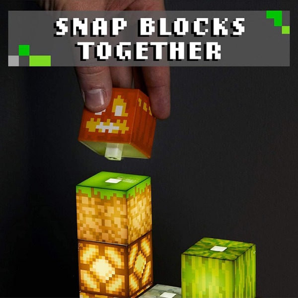 Minecraft Byggekloss Bordlampe Diy Spleisingslampe Lekebordlampe