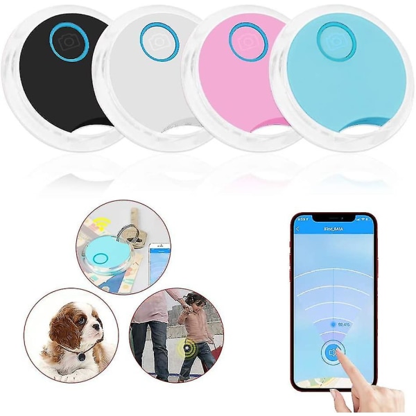 4-pack Mini GPS-tracker Rund Gömda Liten Bärbar Utomhus Smar