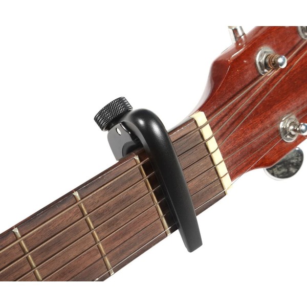 1kpl (musta) Guitar Capo, Pro Alloy Guitar Capo ruuvitunnistimella