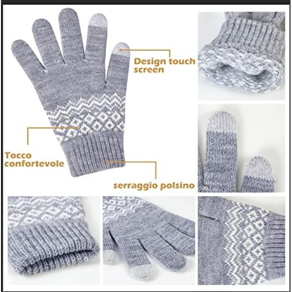 2 par kvinders handsker vinter varme touch screen handsker strikkede S