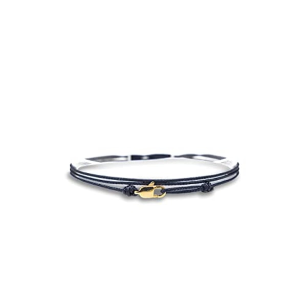 (Bleu Or)Bracelet Fin pour Hommes et Femmes avec Fermoir Mousque