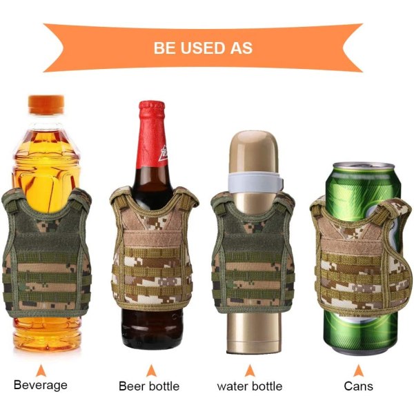 Taktisk Mini Ölväst, 2-pack Molle Öljacka Kamouflage Be