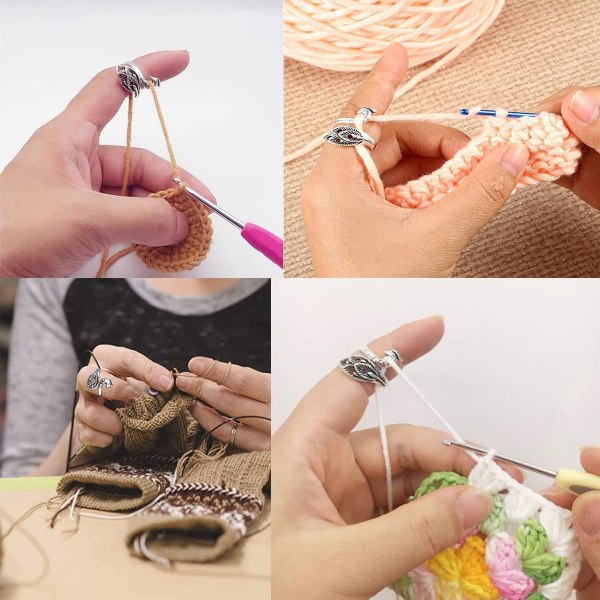 2 kpl Säädettävä neulesilmukka Knitting Hook Loop, Peacock Sh