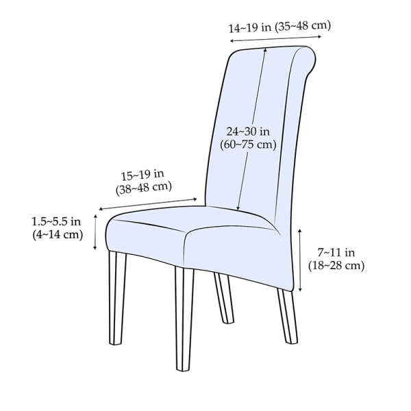 4-delt stoltrekk Jacquard Stretch Flyttbar Vaskbar U A