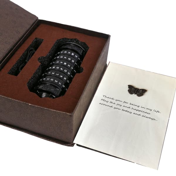 Cryptex Da Vinci Code Mini Cryptex Låse Puslespillbokser med Skjult (Svart)