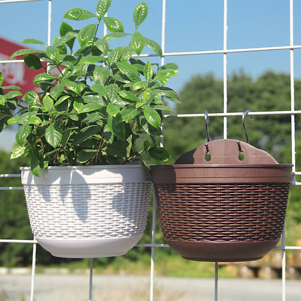 2 st hängande planter väggmonterad hängande korg staket planter