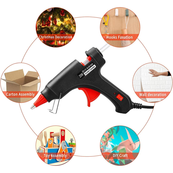 20W Hot Glue Gun, Uppdaterad version Limpistol Set & Pack DIY and