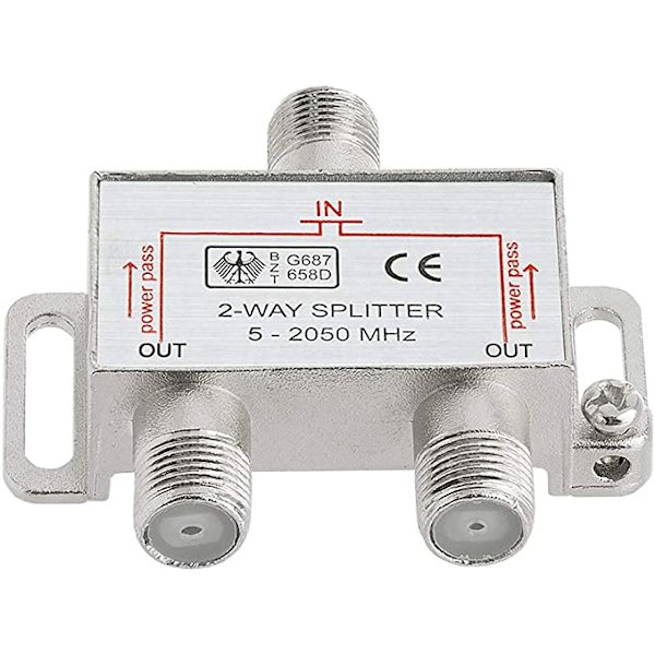2-vejs Splitter 2050MHz F-Type 2.05Ghz 2-vejs Koaksialkabel Splitter