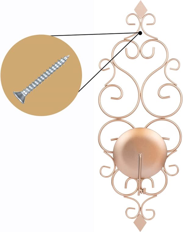 Set med 2 (roséguld) Tealight-hållare Ljusstake Väggmonterad M