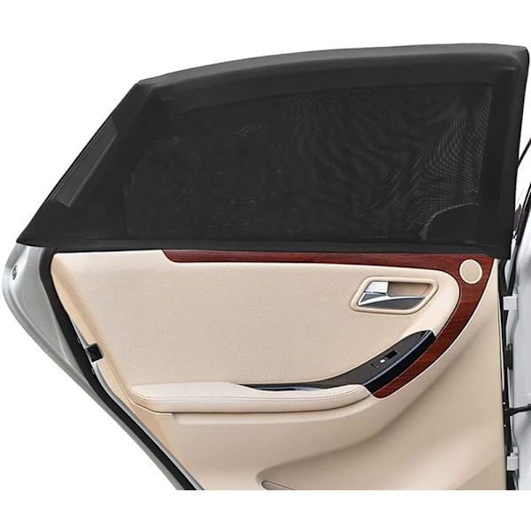 Baby Car Sun Shade Window Sock: 2kpl Yleismaailmallisia Takasivulasien Aurinkosuojia Autoon SUV:iin Suojaa Lapsia ja Lemmikkejä Estää UV-Säteet - Lämpö Musta（L）
