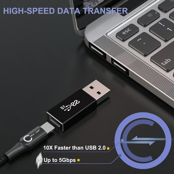 USB C-hona till USB 3.0-hane Adapter 2-pack, Typ-A 3.1 5 Gbps GEN