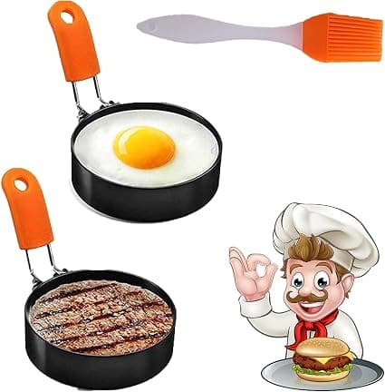 Eggesirkel, 1 pakke rustfritt stål eggesirkelformer med anti-skold