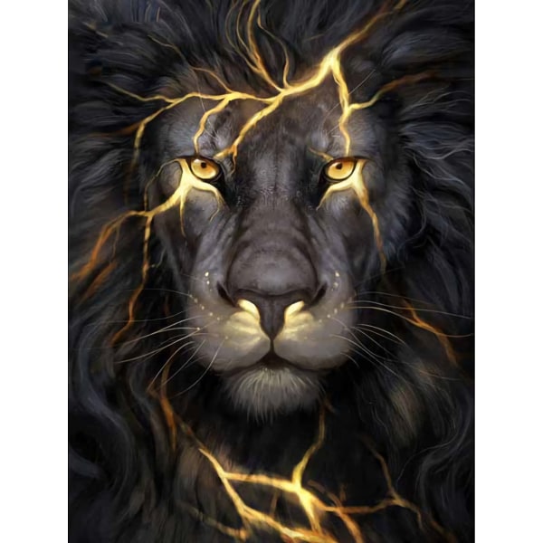 30x40cm 5D DIY Diamond Painting Full, Lion#Y Series, DIY Diamond Rh