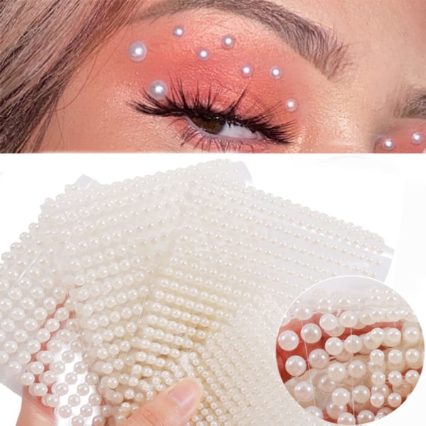 Perle makeup rhinestone klistermærke er anvendelig til øjne, ansigt og