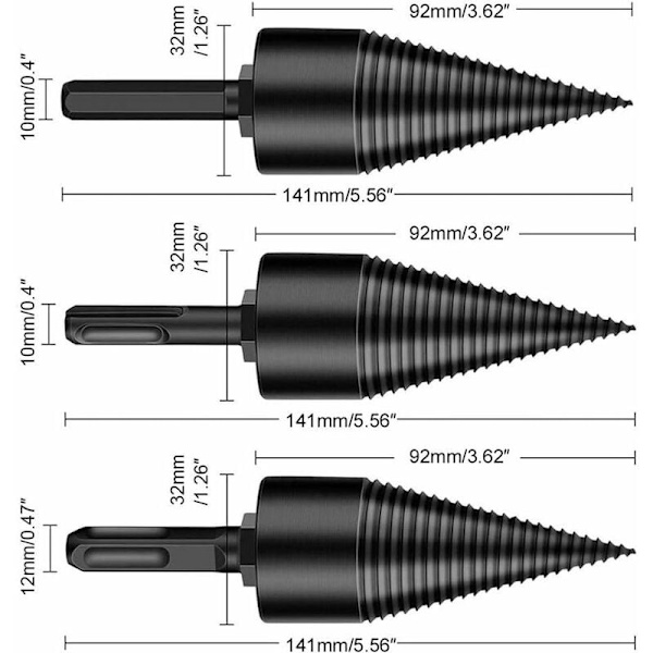 Træspaltebor, Log Splitter Cones, Træspaltebor