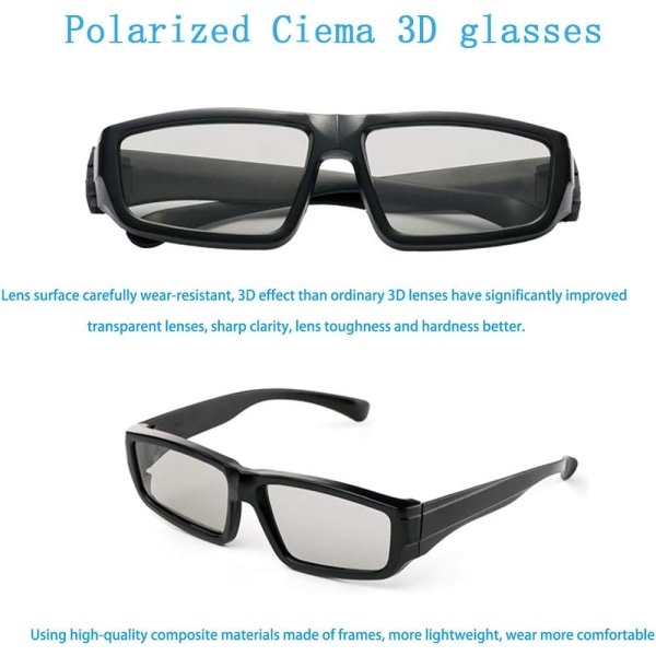 4X 3D-briller Unisex Passive Polarized RealD Cinema 3D-briller fo 7231 |  Fyndiq