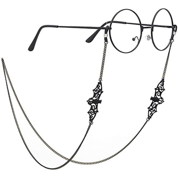 2 Black Bat Metal Glasses Ketjusuoja Ketju Fashion Aurinkolasit Ne