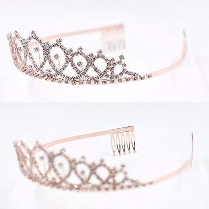 Fødselsdagskronebelte og Rhinestone Hårtilbehørsett (R