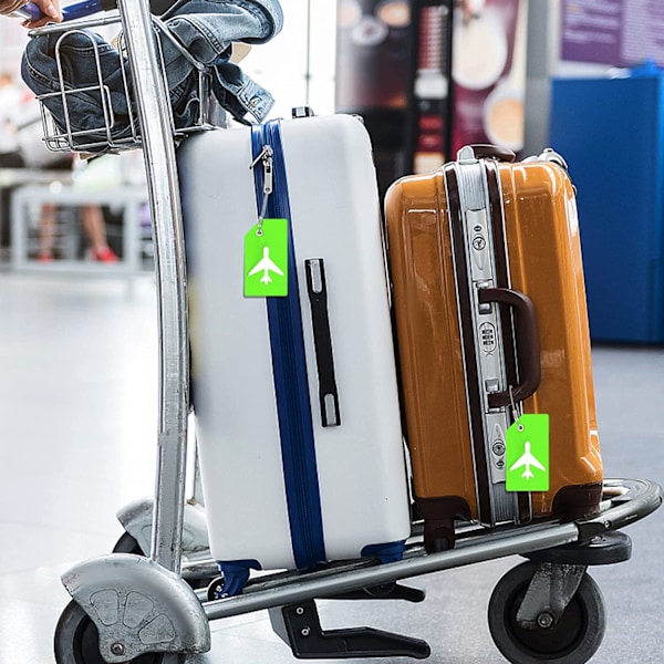 Bagageetiketter, silikon med rostfri ståltråd (6 stycken) green