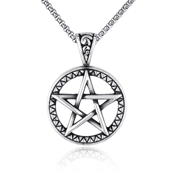 Overnaturlig Pentacle Pentagram Pendant Halskæde Witch Prote