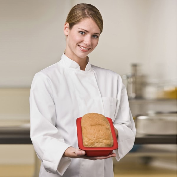 Brød og brødform sæt med 2 røde, nonstick, kommerciel kvalitet