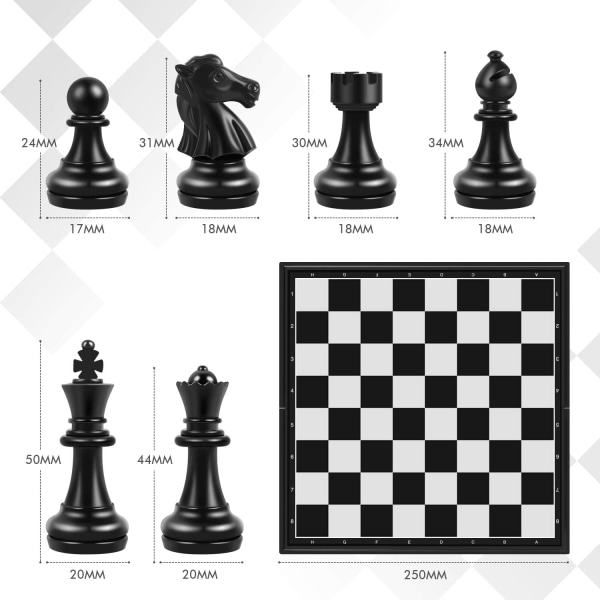 Set, Magneettinen shakkilauta, Chess Deluxe -taitettava set,