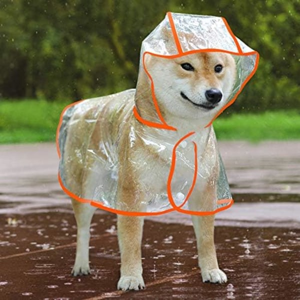 Vattentät och vindtät poncho för hund och valp storlek S (orange)