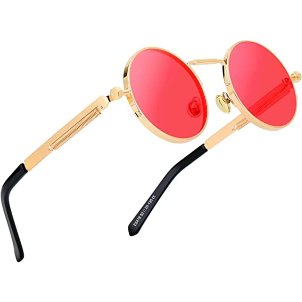 Upolariserede ovale solbriller til kvinder Vintage Oval Steampunk Sun