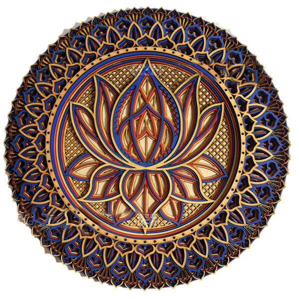 Lotus Flower Mandala-kunst veggdekor Vintage hengende metall St 3b13 |  Fyndiq