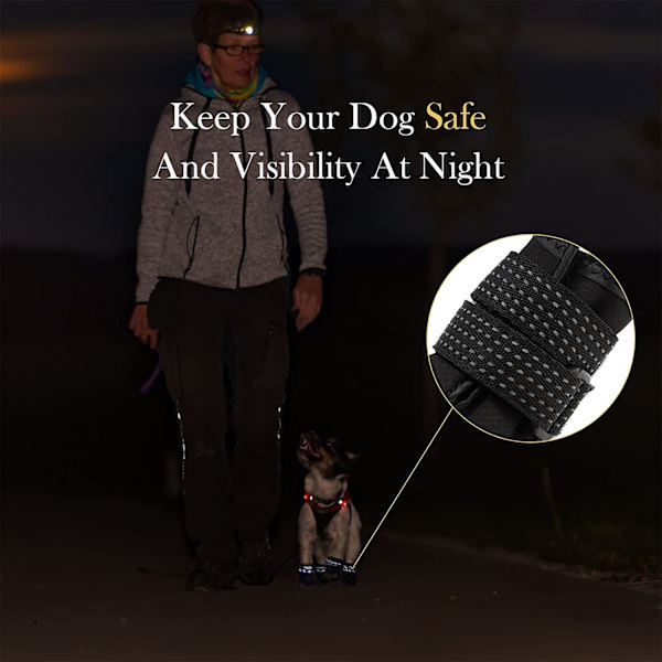 4 st skyddande hundstövlar, andningsbara hundskor, med reflex