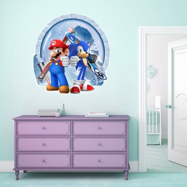 Pala 32 × 30,6 cm 3D Broken Wall Mario lastenhuoneen seinäkoristetta