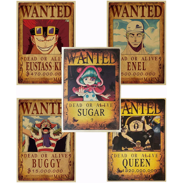 Anime plakat（3）, One Piece Wanted 51,5 cm × 35,5 cm stor, Manga Po