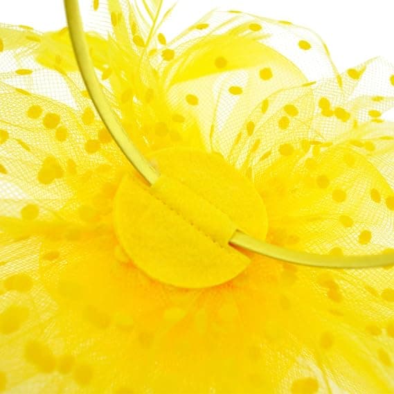 Gul - Fjærhatt Dame Bryllups Hodebånd med Klips Cocktail