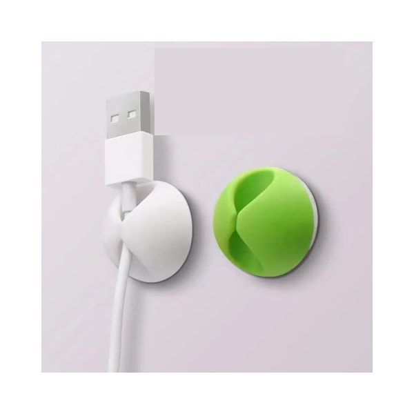 6 pakker (hvid) skrivebords datakabel hub opbevaring kabel manager win