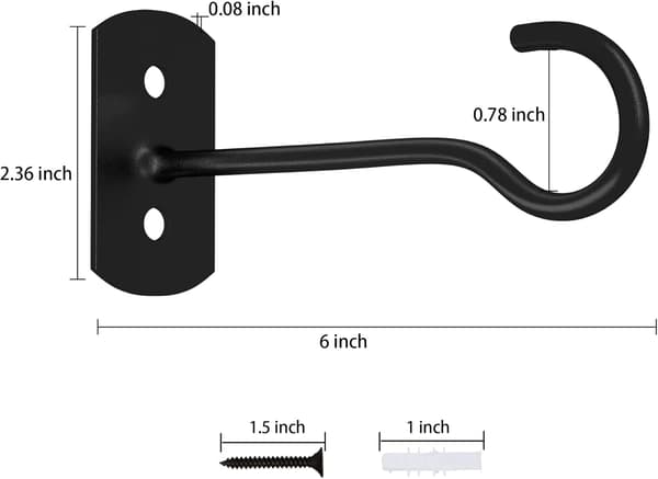 Växtkrokar 2-pack Hängande Växtfäste 15 cm (Svart)