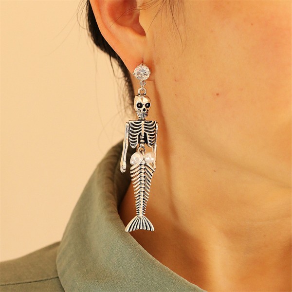 1 par Halloween øreringe kreative kraniet perle dingle øre