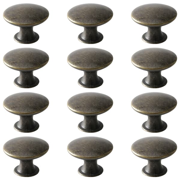Møbelgreb - 12x Vintage Dørskuffe Knopper 30mm Antik Messing