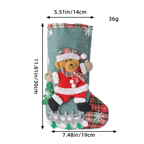 Julstrumpor, julgransprydnader, godispåsar, 30x19cm, 4 st