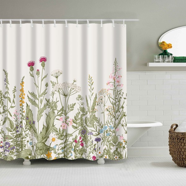 Blomster bruseforhæng (120 * 180cm) vandtæt og skimmelresistent