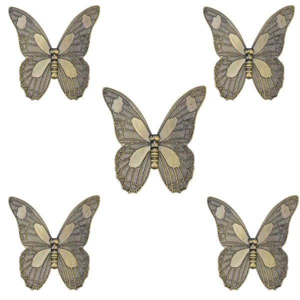 Sett med 5 antikk sommerfuglformet vintage møbelknappdør Ha