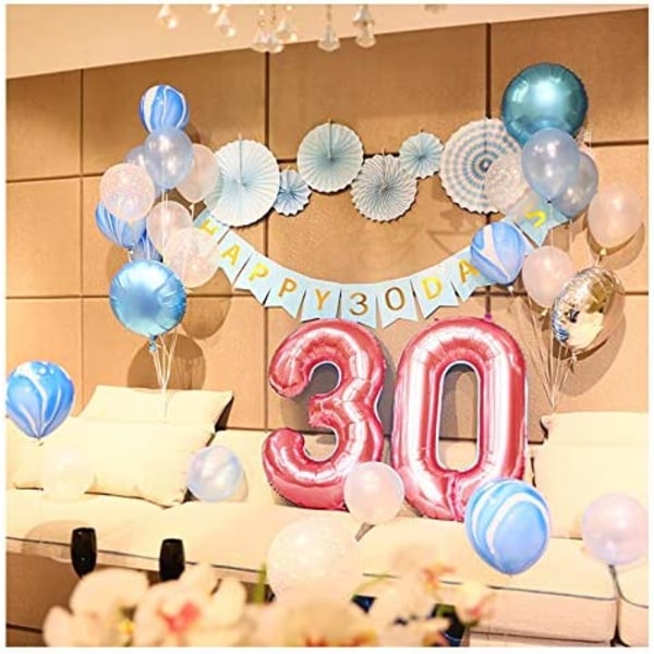 30 års jubilæumsdekoration, festballoner 30 år Num
