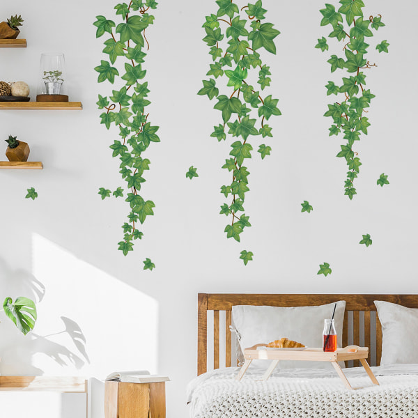 Grønne veggklistremerker hengende vinranke veggklistremerke Eføy blader planter