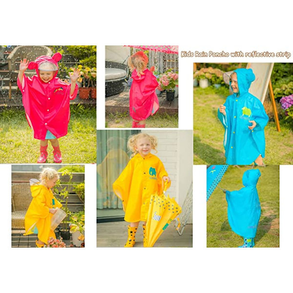 Barn Regn Poncho Cartoon Regnrock Jacka Lätt Skolb