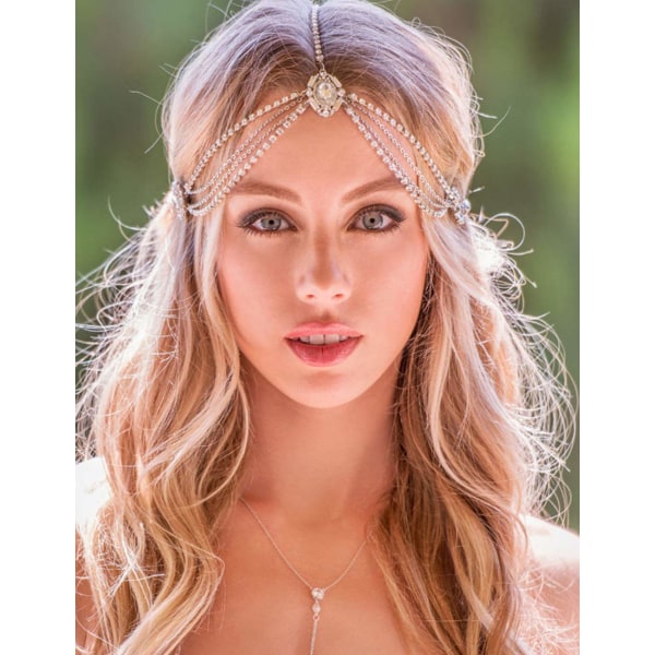 (Kulta)Naiset Hieno Boheemi Rhinestones Kulta Hopea Pääketju H