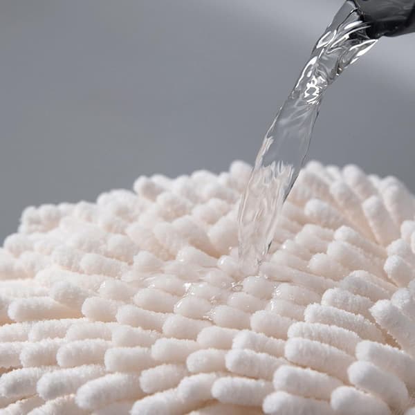(Hvid) Sæt med 1 Chenille Håndklæde, Mikrofiber Badehåndklæde