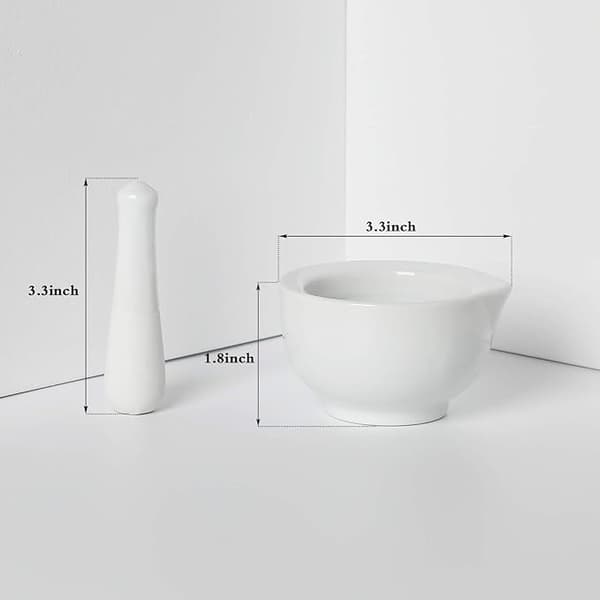 Porcelænsmorter og støder, keramisk urtekværn pilleknuser S