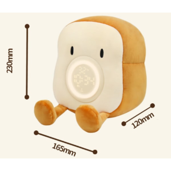 Barnklocka, (Stäng ögonen) Söt Toast Flicka Alarm Klocka