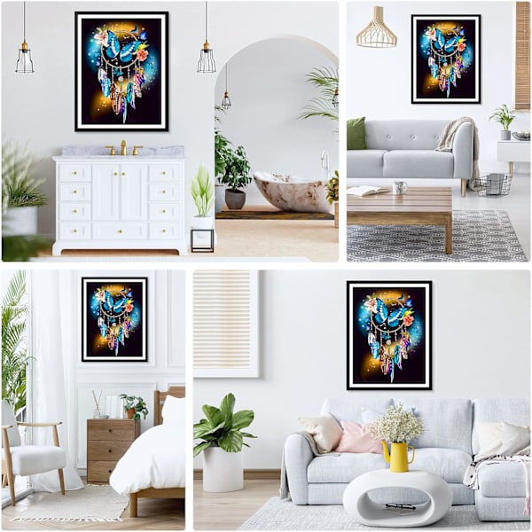 5D timanttimaalaus Unelmien sieppari Timanttimaalaus Täysi timanttikirjonta DIY-sarja lapsille Aikuisille Timanttimaalaus Seinäkoriste 30x40cm Perhonen