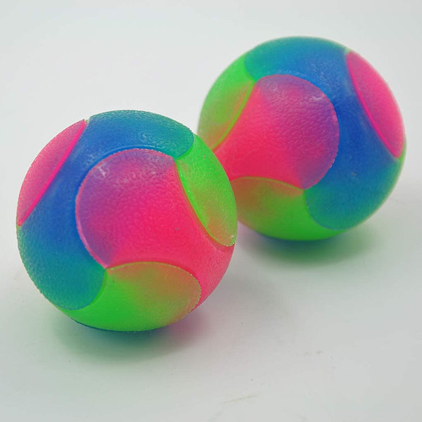 LED Hundboll Hund Leksak Boll Interaktiv Studsande Ljusboll med E